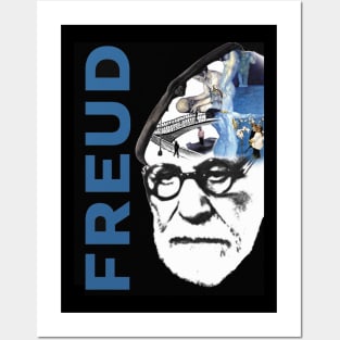 Sigmund Freud Collage Portrait 1 Posters and Art